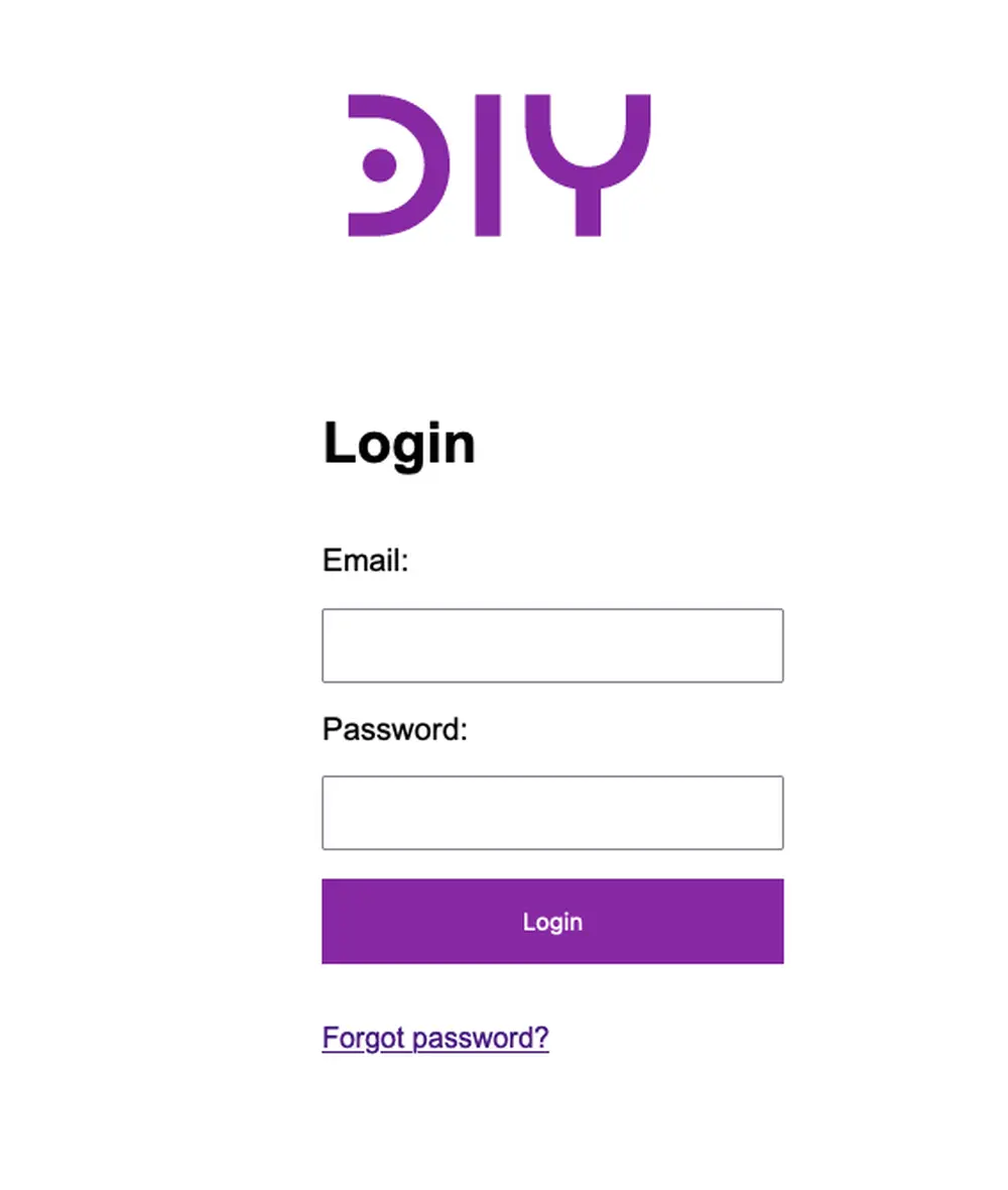 How to login to your DIY Website